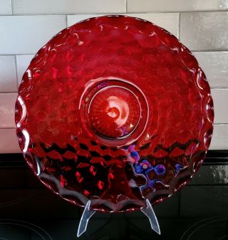 Fostoria American Ruby Red Torte Plate - 13 5/8 Inch -