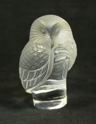 Lalique Chouette Owl Figurine Signed Authentic