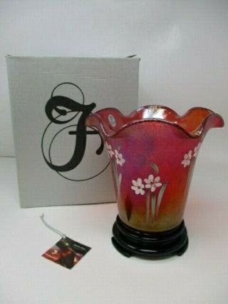 Fenton Handcrafted 6 " Art Glass Vase On Base