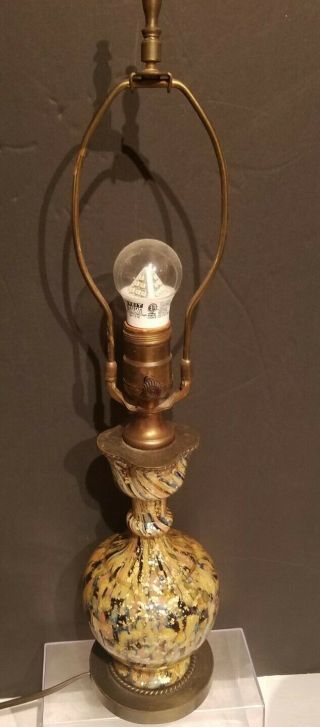 Vintage Mid Century Modern Murano Glass Table Lamp.  All.  Nr