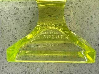 Vintage Vaseline Glass Clarks Teaberry Gum Counter Top Store Display 1930 