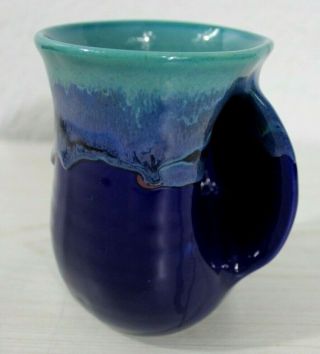 Neher Pottery Clay In Motion Mystic Waters Hand Warmer Mug Right Handed 2009