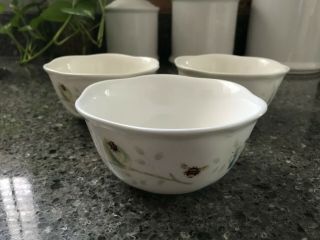 Lenox Butterfly Meadow Dessert Bowls - 4 1/2 " X 2 1/4 " - Set Of 3