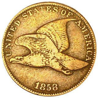 1858 Flying Eagle Cent,  Features 1c Copper Collectible Must Have Cent Nr