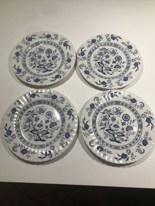 Vintage J & G Meakin England Classic Blue Nordic 4 - 10” Dinner Plates