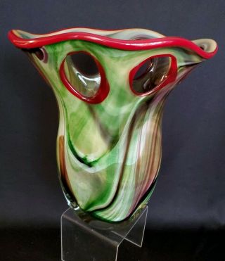 Dale Tiffany Art Glass Vase Multicolor - Unique - 13 "
