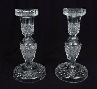 2 Waterford Crystal Alana Candle Holders Candlesticks 7 1/2 " Ireland