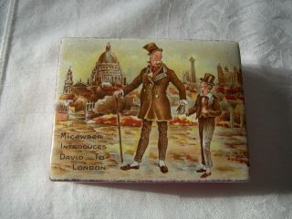 Dickens Characters Sandland Ware Lancaster Hanley Trinket / Cigarette Box W/lid