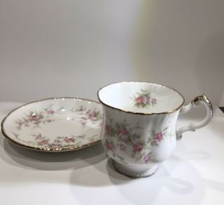 Paragon Victoriana Rose Bone China Tea Cup And Saucer Set Pink Floral England