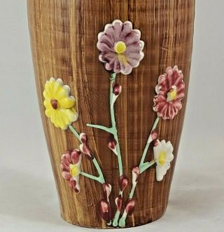 Vintage Italian Pottery Vase Hand Painted Floral TIL Italy 3