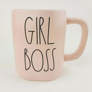 Rae Dunn Girl Boss Pink Mug Coffee Cup Tea Vlogger Entrpenuer Gift Self Employed