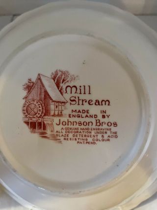 Johnson Bros Mill Stream England Red White 8 