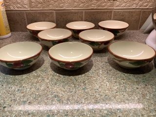 Vintage Set Of 8 Made In Usa Franciscan Earthenware Apple Bowls