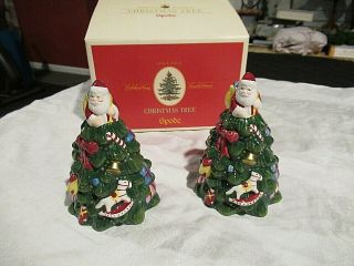 Spode Christmas Trees & Santa Salt & Pepper Shaker Set New/open Box