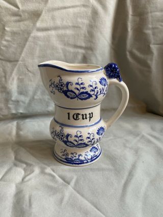 Vintage Blue Onion Blue & White Floral One Cup Creamer Pitcher