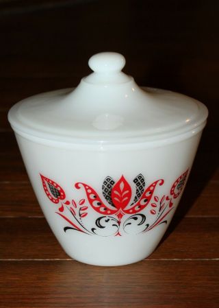 Fire King Modern Tulip Grease Jar With Lid