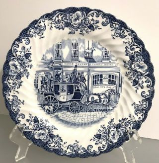 Johnson Brothers Coaching Scenes Blue - " Coach Office " - Salad Plate 7 7/8 "