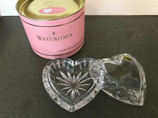 Waterford Crystal Lismore Heart Trinket Box W/ Lid Valentine - - Nib
