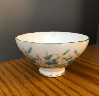 Vintage Porcelain Coalport Harebell Turquoise Mini Open Sugar Bowl