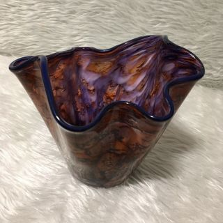 Gathering Glass Studio Art Glass Vase Candle Holder Hand Blown ‘08 2008