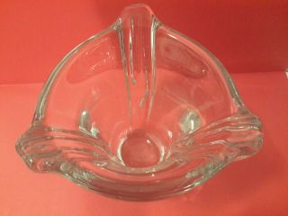 DAUM France 1950s Heavy Clear Crystal Art Vase Signed EUC 3