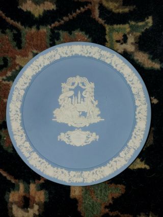 Vintage Wedgwood Jasperware My Valentine Plate 1984 Ltd Edition England Blue