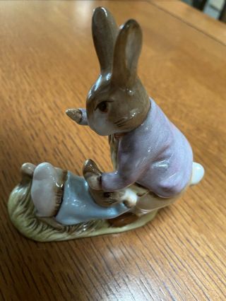 Vintage Beatrix Potter Mr Benjamin Bunny & Peter Rabbit Figurine Beswick ©1975