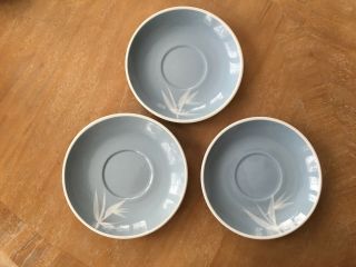 Vintage Winfield Blue Pacific Bamboo Saucers (set Of 3)