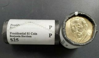 2012 P Benjamin Harrison Dollar Presidential 25 Coin Bu Unc Roll Obw Semi Key