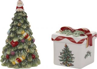 Spode Christmas Tree Tree Salt And Pepper Gift Box Set,  Gold