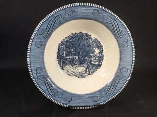 Currier & Ives - Royal Made In Usa 10 " Serving Bowl Blue White Home Sweet Home