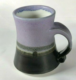 Studio Art Pottery Coffee Mug - Lavender Brown - Hand Thrown - Artist Signed