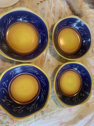4 Stunning Vintage Pottery Bowls Signed By Maxwell Pottery Canada -