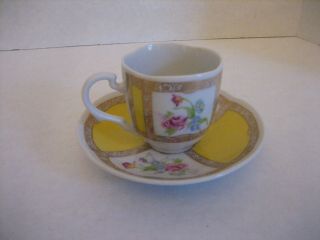 Vintage Avon 1985 Yellow Floral Fine Porcelain Small Cup & Saucer Circa 1700 Nw