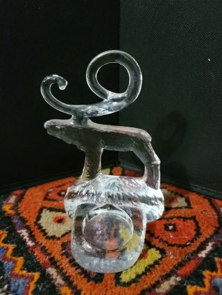 Kosta Boda Reindeer By Bertil Vallien Art Glass Sculpture Candle Holder