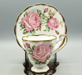 Vintage Roses Of Picardy Tea Cup Saucer Royal Standard Fine Bone English China
