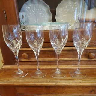 4 Mikasa Crystal Olympus Crystal Clear 9 Inch Water Goblets Glasses