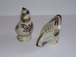 Vintage Red Wing Pottery Quail Salt Pepper Shakers 3