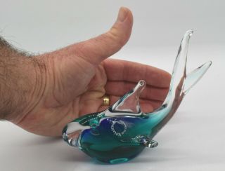 Vintage V.  Nason & C Murano Art Glass Fish Dolphin Animal Sculpture Sommerso