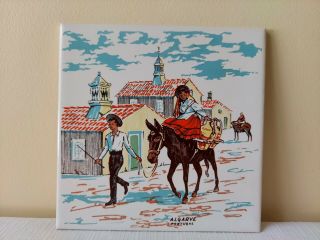 Algarve Portugal - Porcelain Tile - Hand Painted - Aleluia Aveiro Vintage