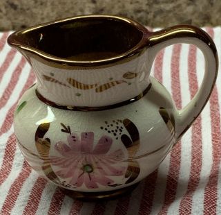 Vintage Copper Luster Ware Creamer Pitcher By Old Castle China Made In England