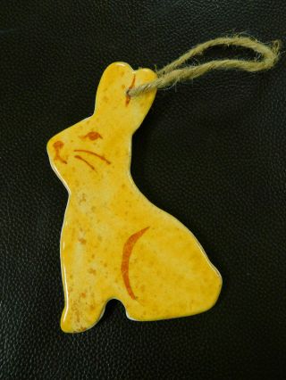 Ned Foltz Redware Pottery Bunny Rabbit Hanging Easter Ornament Reinholds Pa