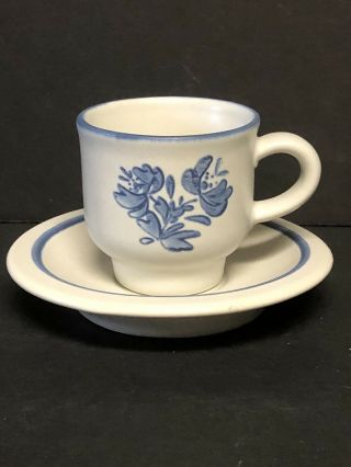 Pfaltzgraff Yorktowne Mini Tea Cup And Saucer 2.  5 " Tall