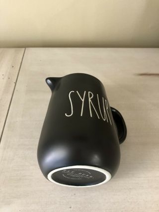 Rae Dunn Black Small Pour Pitcher “SYRUP” 3