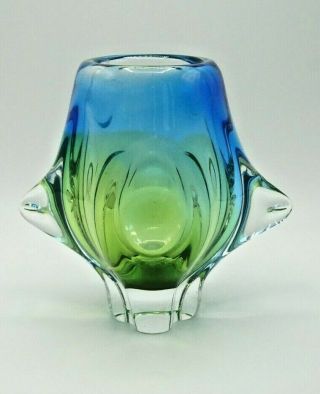 Vintage Mid Century Murano Art Glass Vase - Very Unusual Stunning Piece
