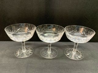 Set Of 3 Waterford " Lismore " Crystal Champagne / Sherbet 4 1/8 " Tall