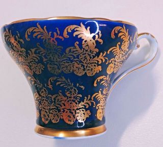 Aynsley - Cobalt And Gold Flowers - Tea Cup - No Saucer -