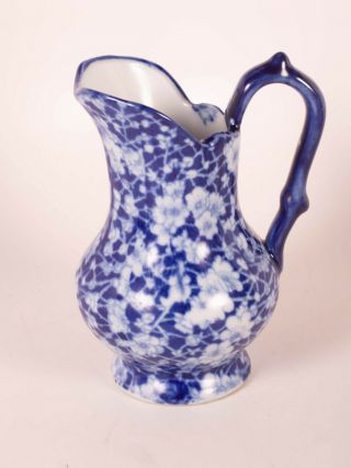 Vintage Victoria Ware Ironstone Pitcher Blue And White Flowers 5 /2 " Tall