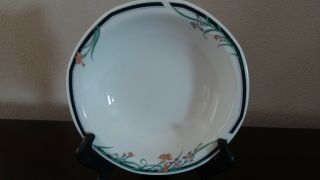 Royal Doulton Octagonal Juno Cereal Bowl X 1 Floral With Blue & Green Band