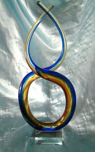 Vintage Large Venetian Murano Glass Italy - Form Abstract Sculpture Art